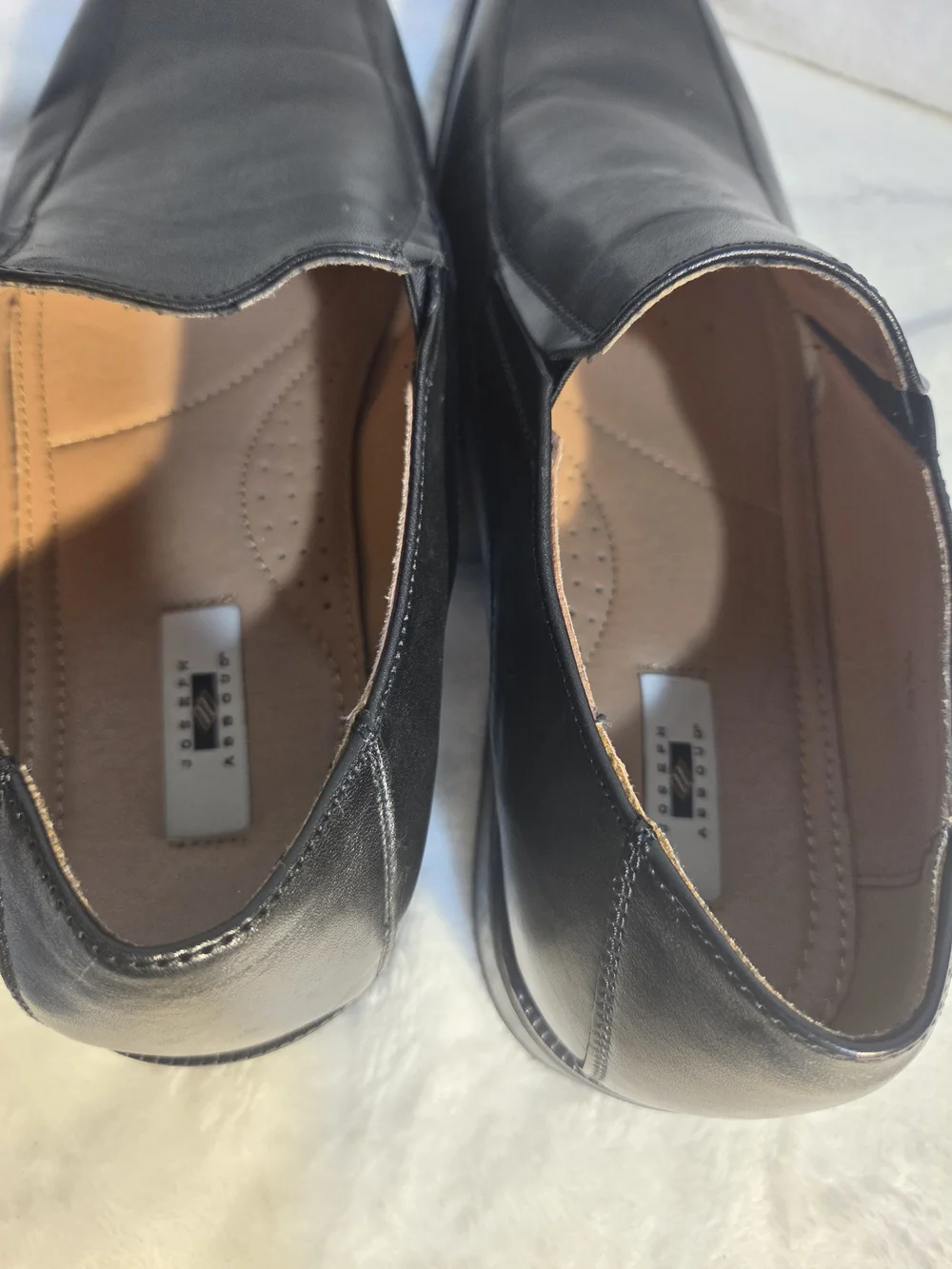 Joseph Abboud Black Leather Slip-On Loafers